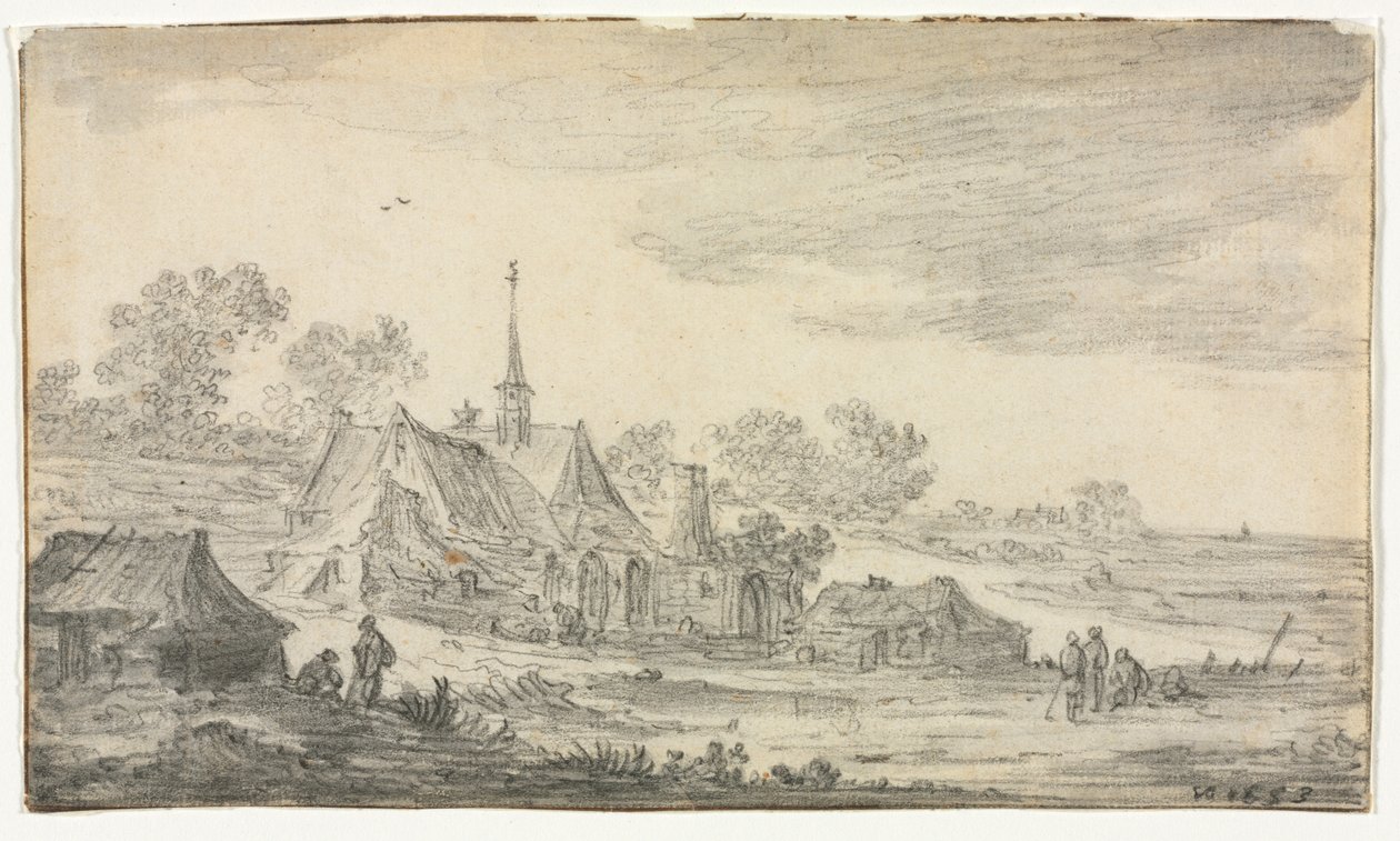 Group of Buildings on a Seashore by Jan van Goyen
