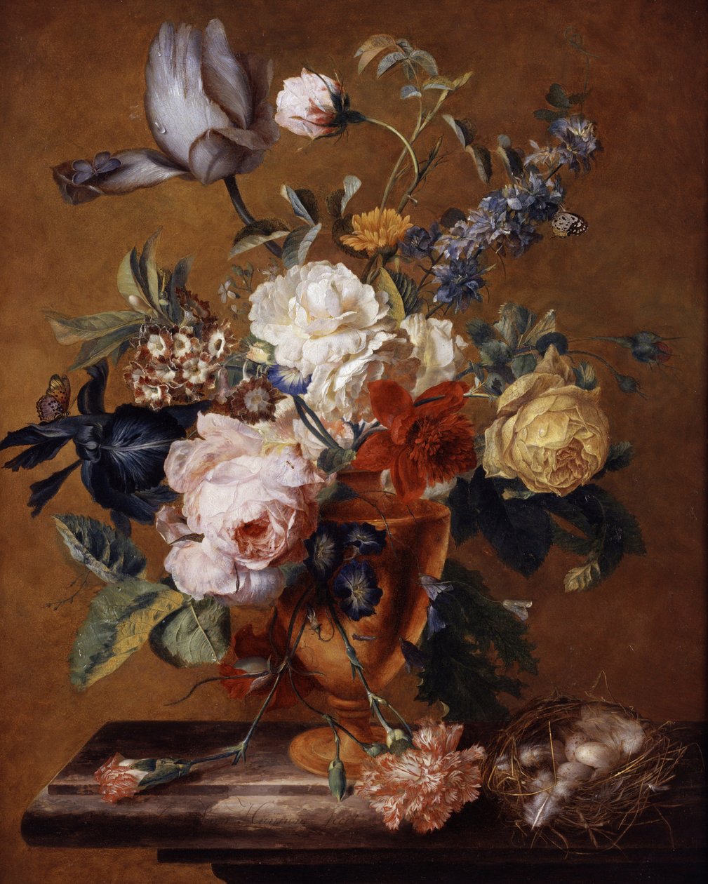 Flowers in a Vase by Jan van Huysum