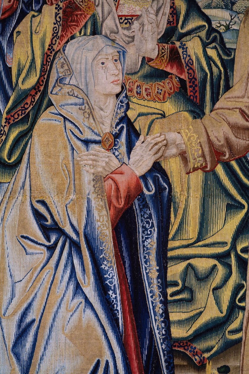 Flemish tapestry. Series Heaven of Charles V. Christ is saying goodbye to his Mother. Cartoonist Jan van Coninxloo. Manufacture of Julien Portois, Mechelen. Ca 1521 by Jan van II Coninxloo