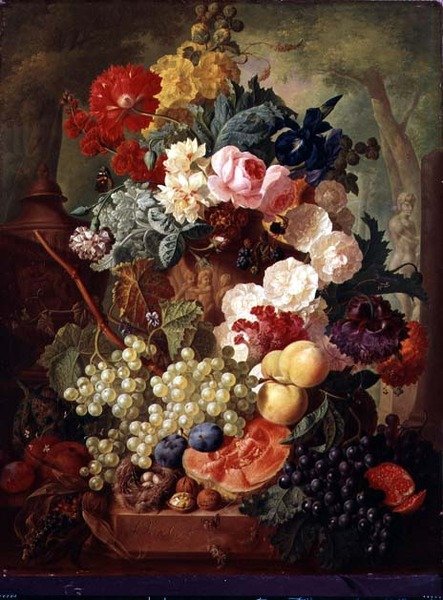 Roses, an Iris and a Poppy by Jan van Os