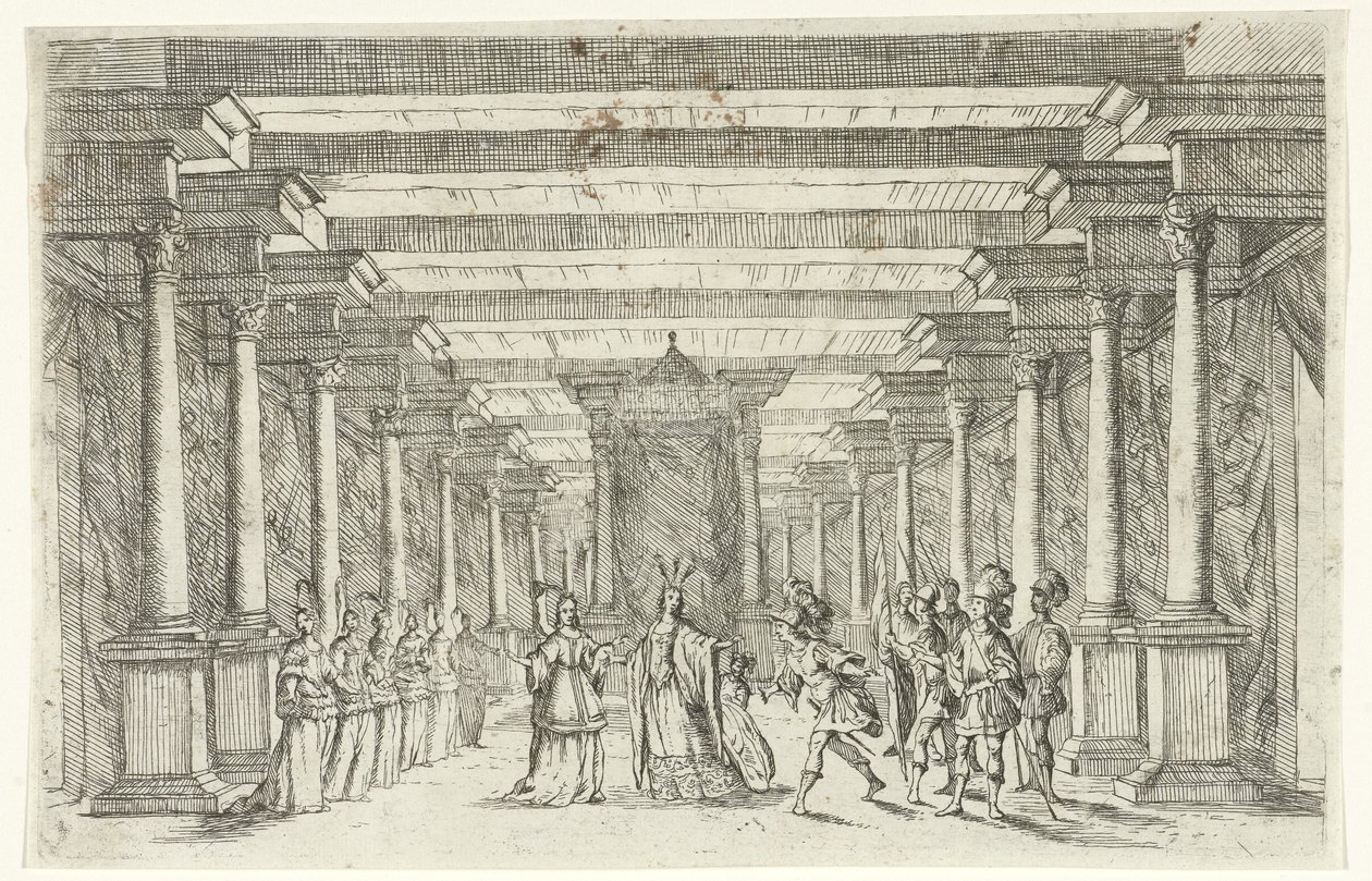 A Warrior Greeting a Princess (Designs for Stage Decorations) by Jan van Ossenbeeck