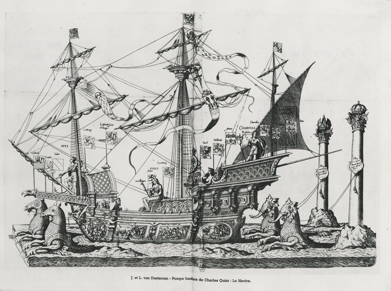 Triumphal Vessel in the Funeral Procession of Emperor Charles V, 1559 by Jan van and Doetechum Doetechum the elder