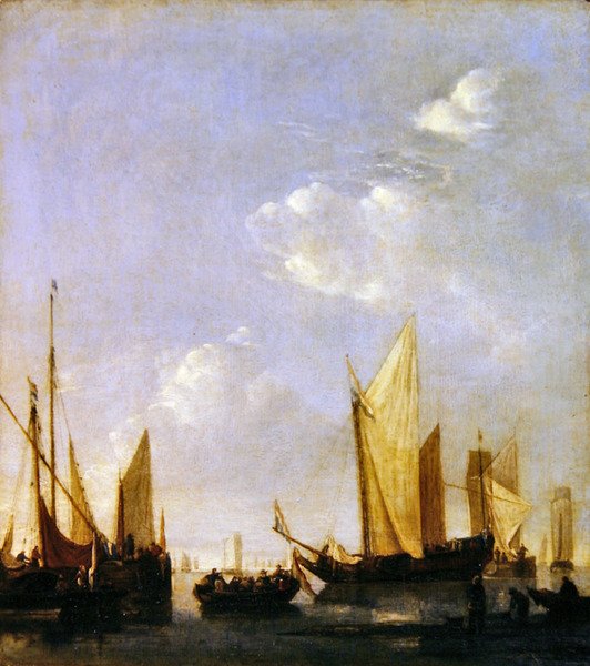 Shipping anchored in a calm sea, c.1650 by Jan van de Capelle or Cappelle