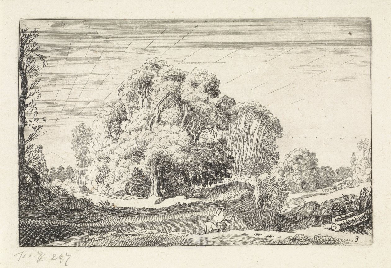 Rider in a Landscape at Sunrise by Jan van de Velde (II)