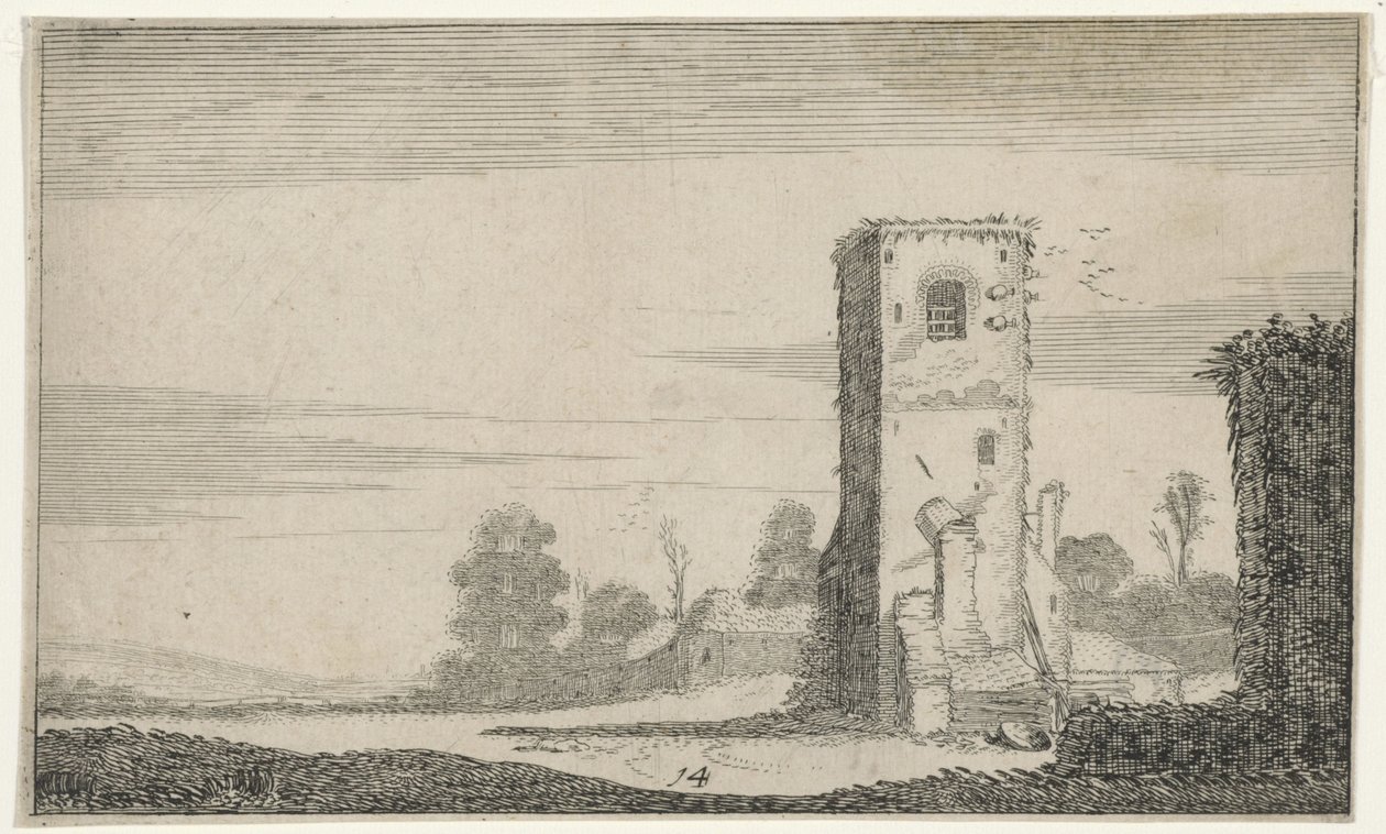 Ruins of a Tower in a Landscape by Jan van de Velde (II)