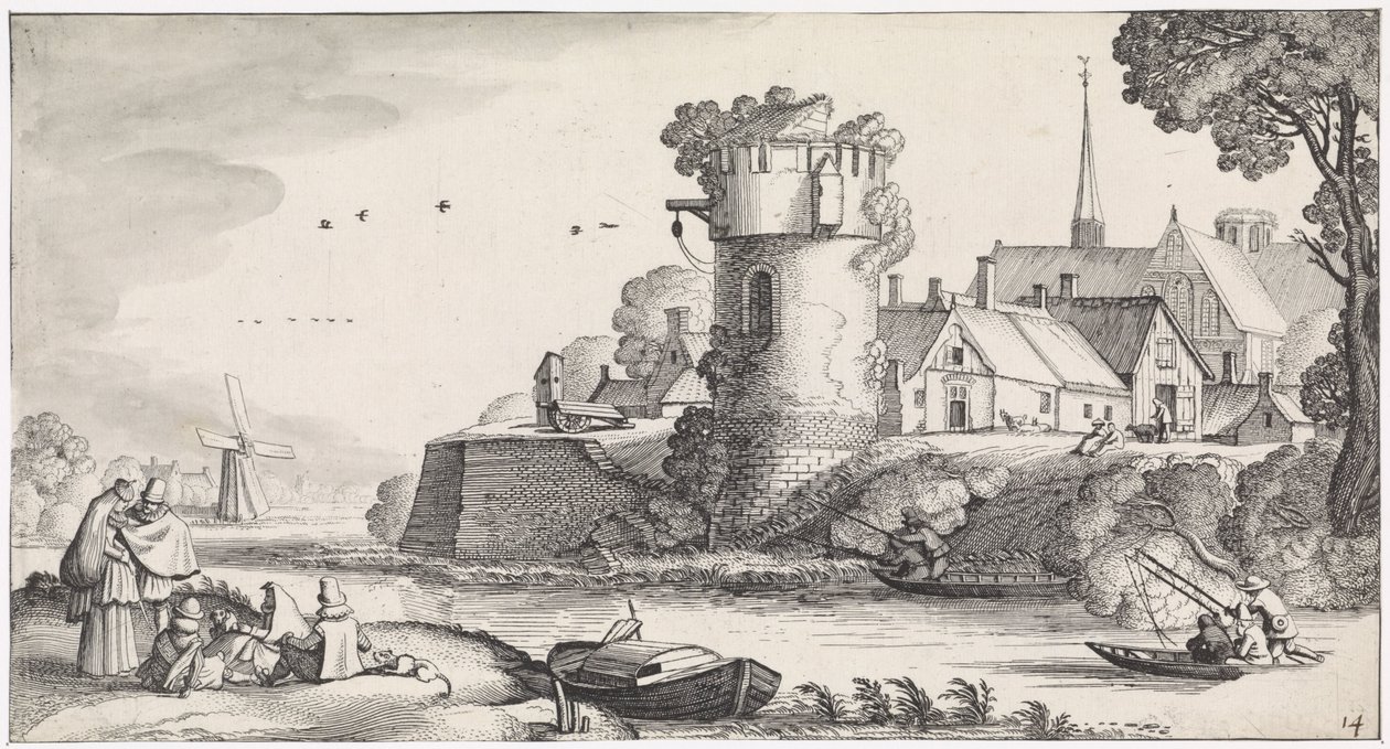 Watchtower by a River by Jan van de Velde (II)