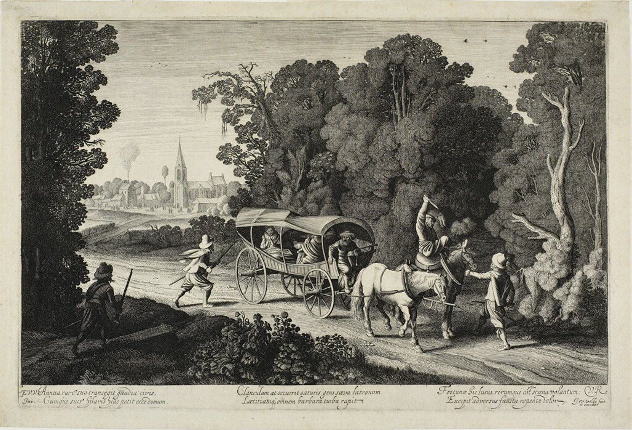 Robbers Attacking a Coach by Jan van de Velde II