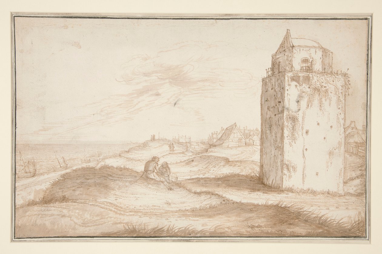 The Dunes and the Lighthouse near Zandvoort by Jan van de Velde II