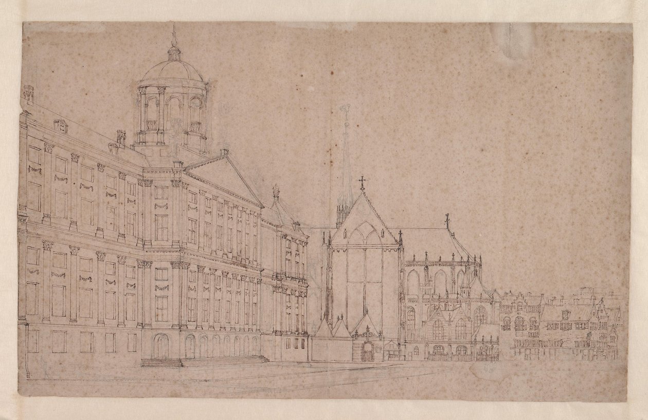 The Dam with the New Town Hall by Jan van der Heyden