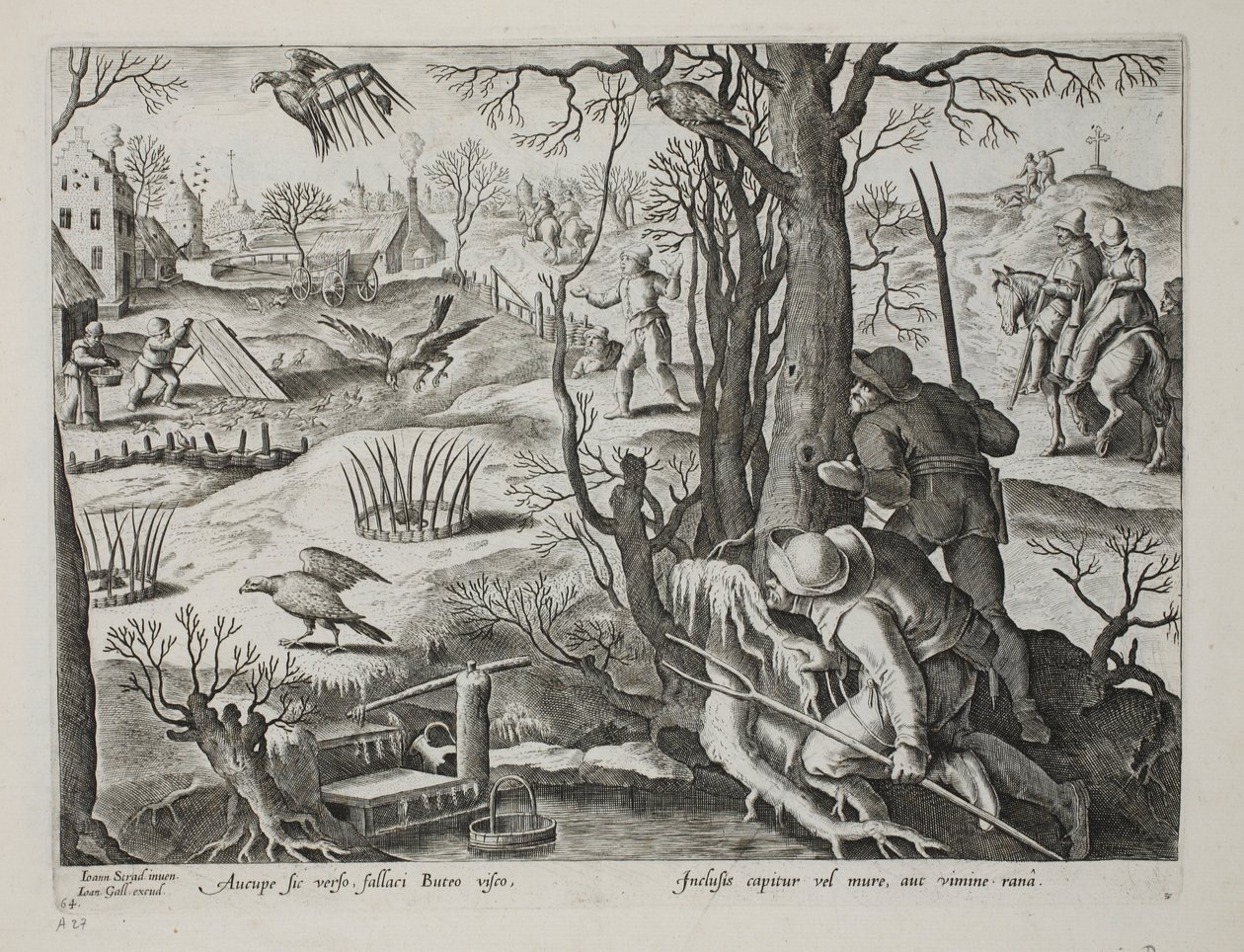 Birdcatchers Using Traps Baited with Rats to Capture Hawks, plate 64, illustration from 