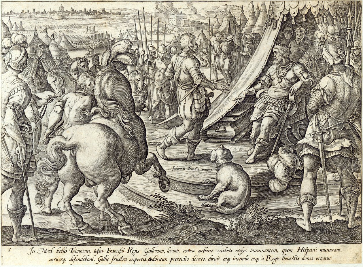 Giovanni de' Medici before Francis I, plate 6 from 'The History of the