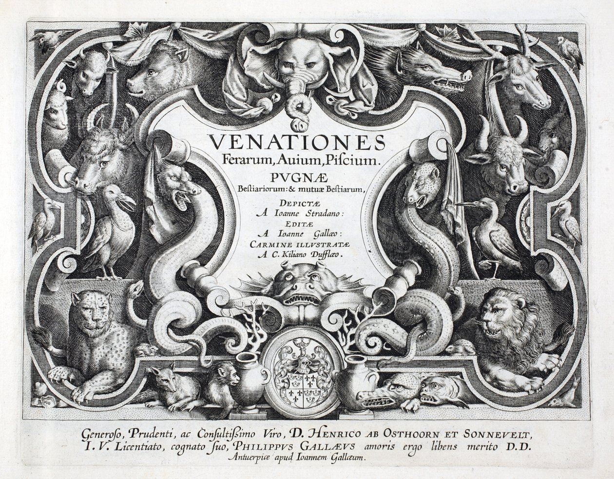 Titlepage of 'Venationes, Ferarum, Avium, Piscium' (Of Hunting: Wild ...
