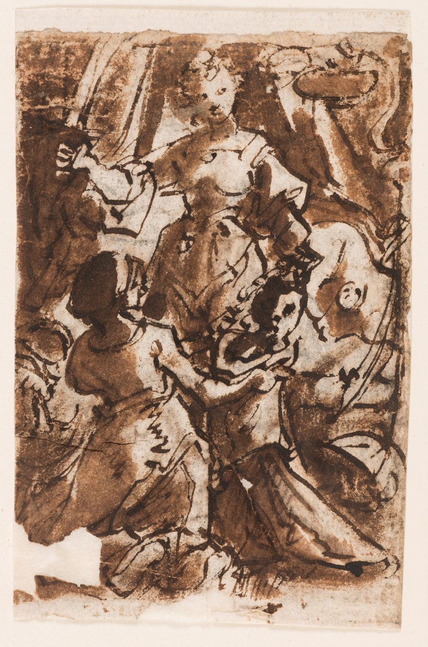 Judith with the Head of Holofernes; Ascension of Christ (Recto) by Jan van der Straet, called Stradanus