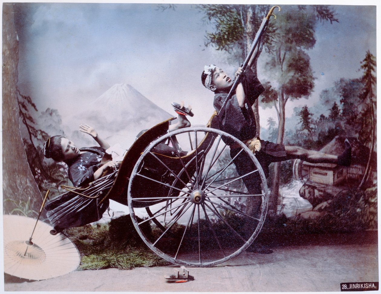 Rickshaw accident, c.1900 by Japanese Photographer