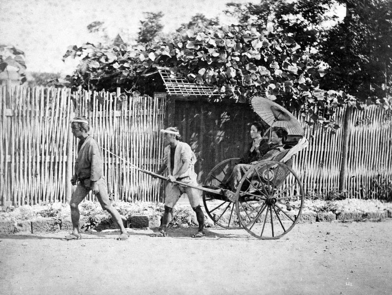 Two Girls in a Rickshaw by Japanese Photographer