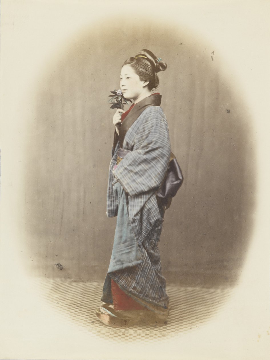 Japanese Woman in Traditional Dress by Japanese Photographer