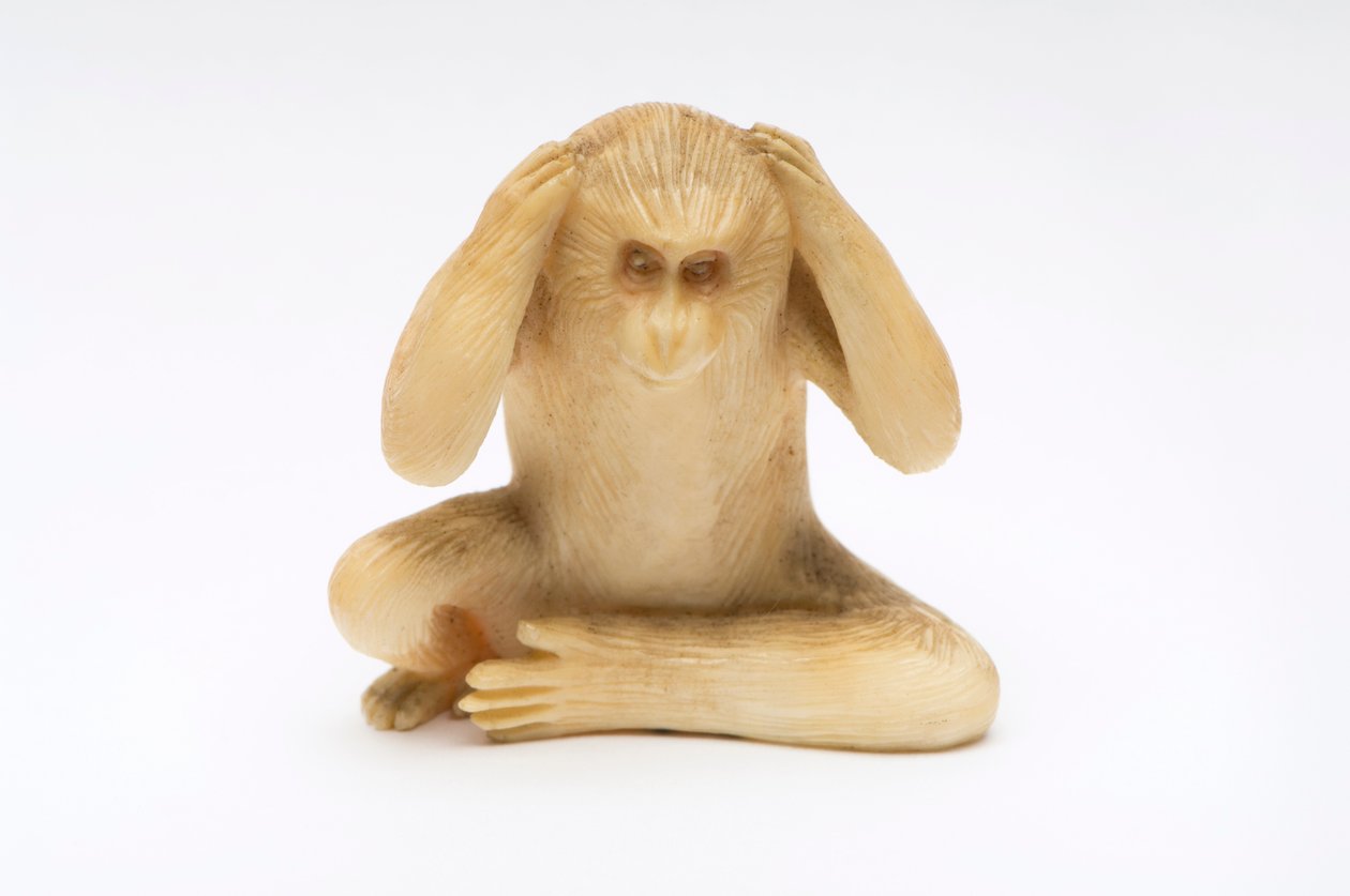 Hear No Evil, one of the Three Wise Monkeys