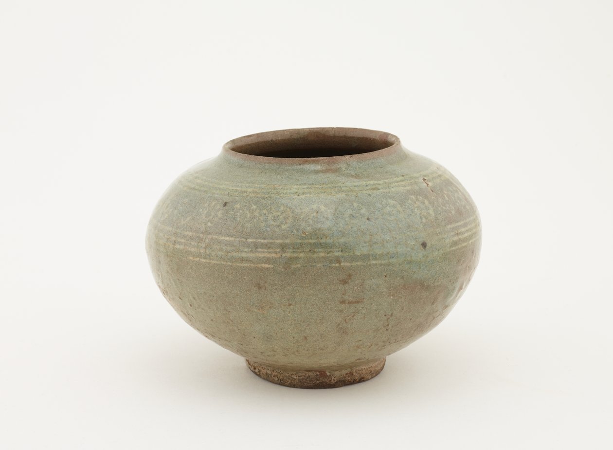 Jar with stamped and slip-inlay decoration, 1610-1630 by Japanese School