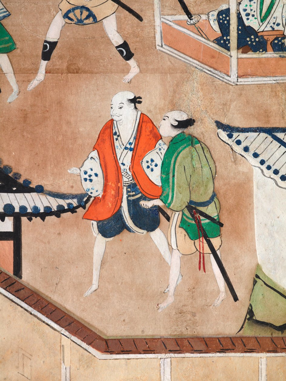 Osakazu Byobu - Japanese Eight-Panel Folding Screen by Japanese School