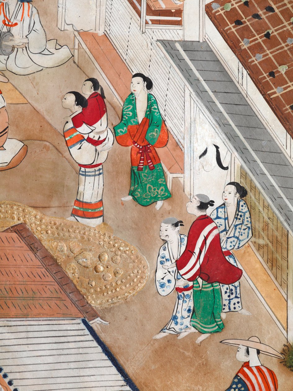 Osakazu Byobu - Japanese eight-panel folding screen by Japanese School