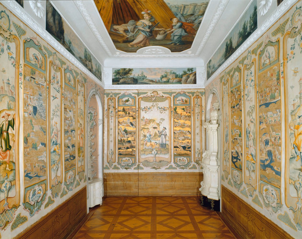 Osakazu Byobu - Japanese eight-panel folding screen by Japanese School