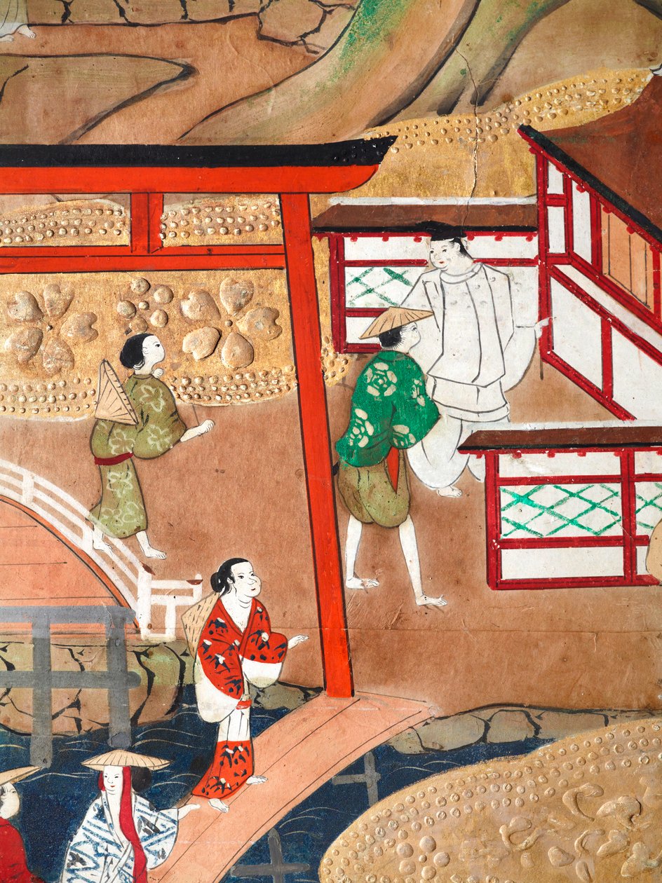 Osakazu Byobu - Japanese eight-panel folding screen by Japanese School