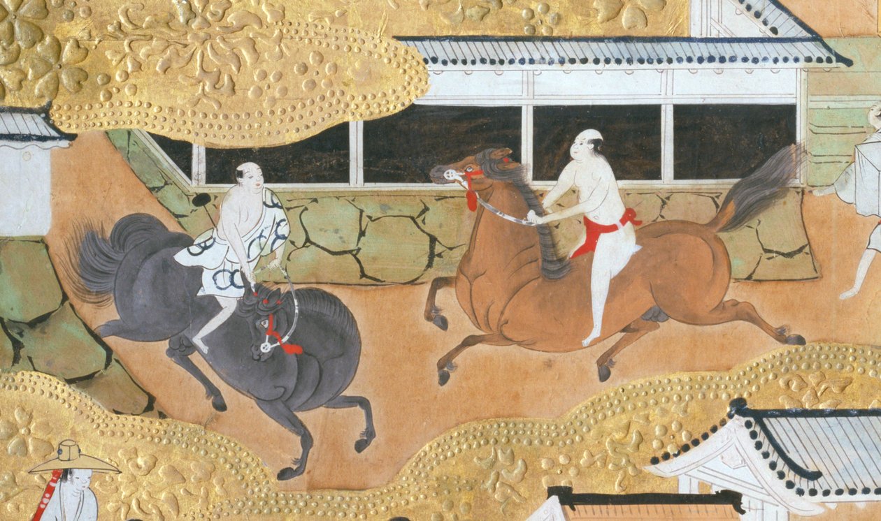 Osakazu Byobu - Japanese eight-panel folding screen by Japanese School