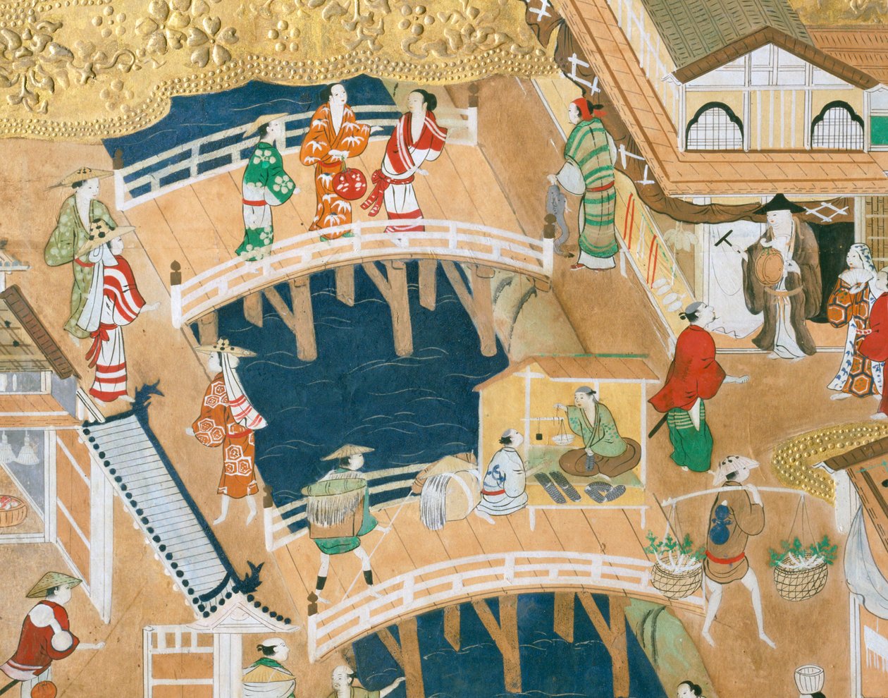 Osakazu Byobu - Japanese eight-panel folding screen by Japanese School