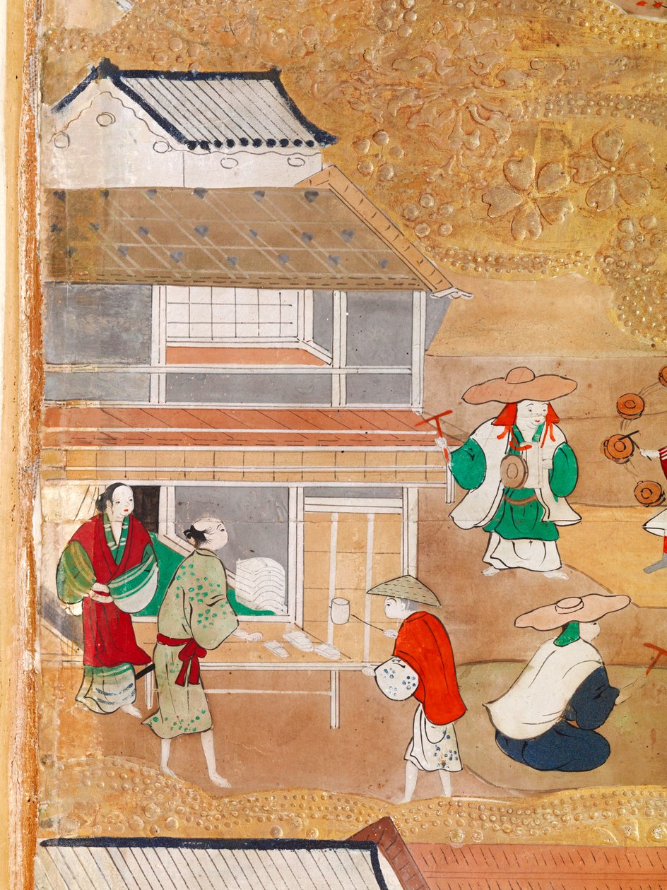Osakazu Byobu - Japanese eight-panel folding screen by Japanese School