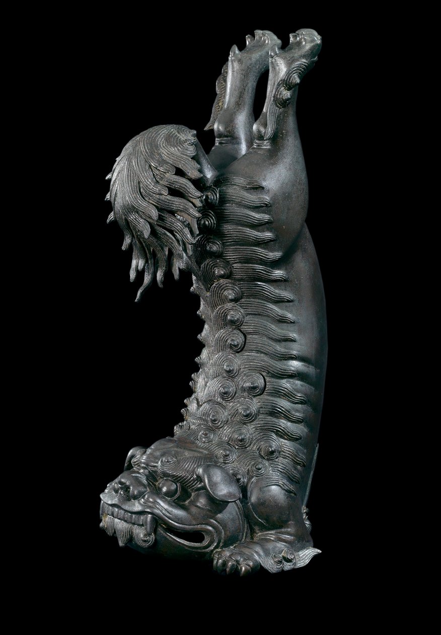 Perfume burner in the shape of a Chinese lion by Japanese School