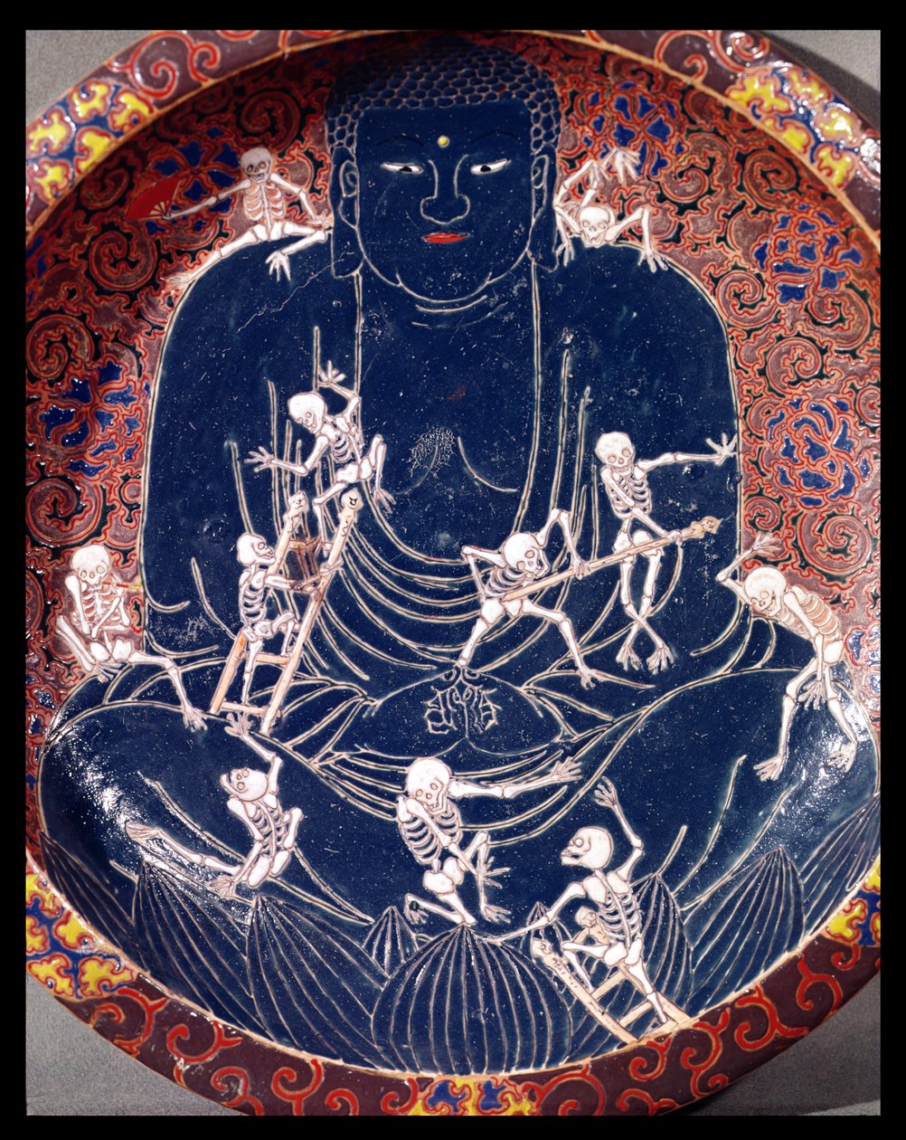 Plate Depicting Buddha with Ten Skeletons (detail) by Japanese School