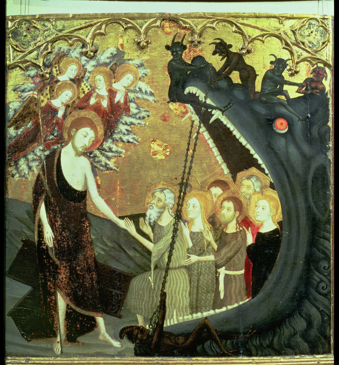 Panel of the Descent into Limbo, from the altarpiece of the convent of ...