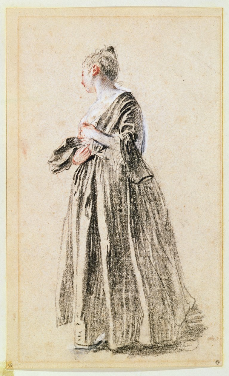 Standing Woman by Jean-Antoine Watteau: Buy fine art print