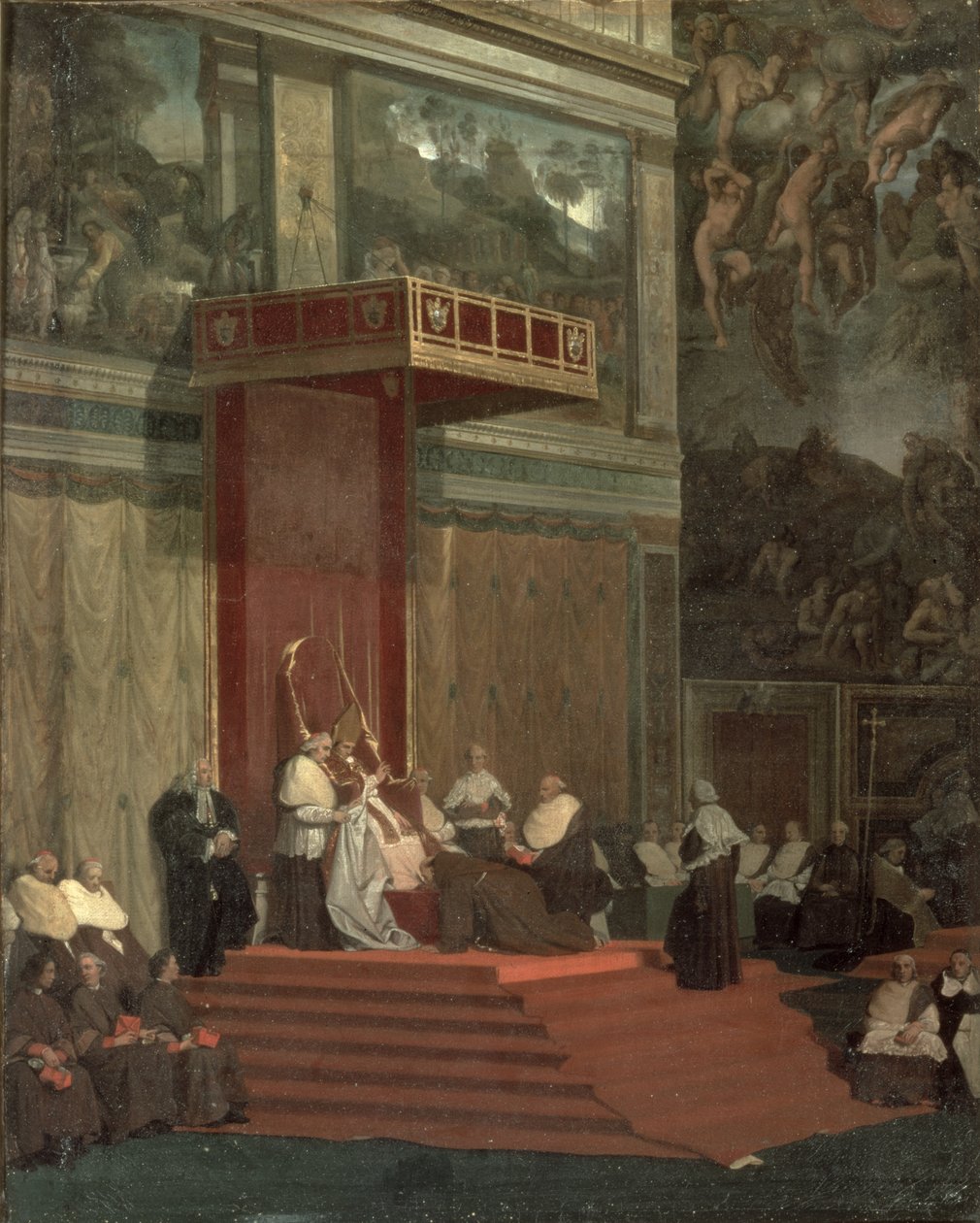 Pope Pius VII Attending Chapel, 1820 by Jean Auguste Dominique Ingres