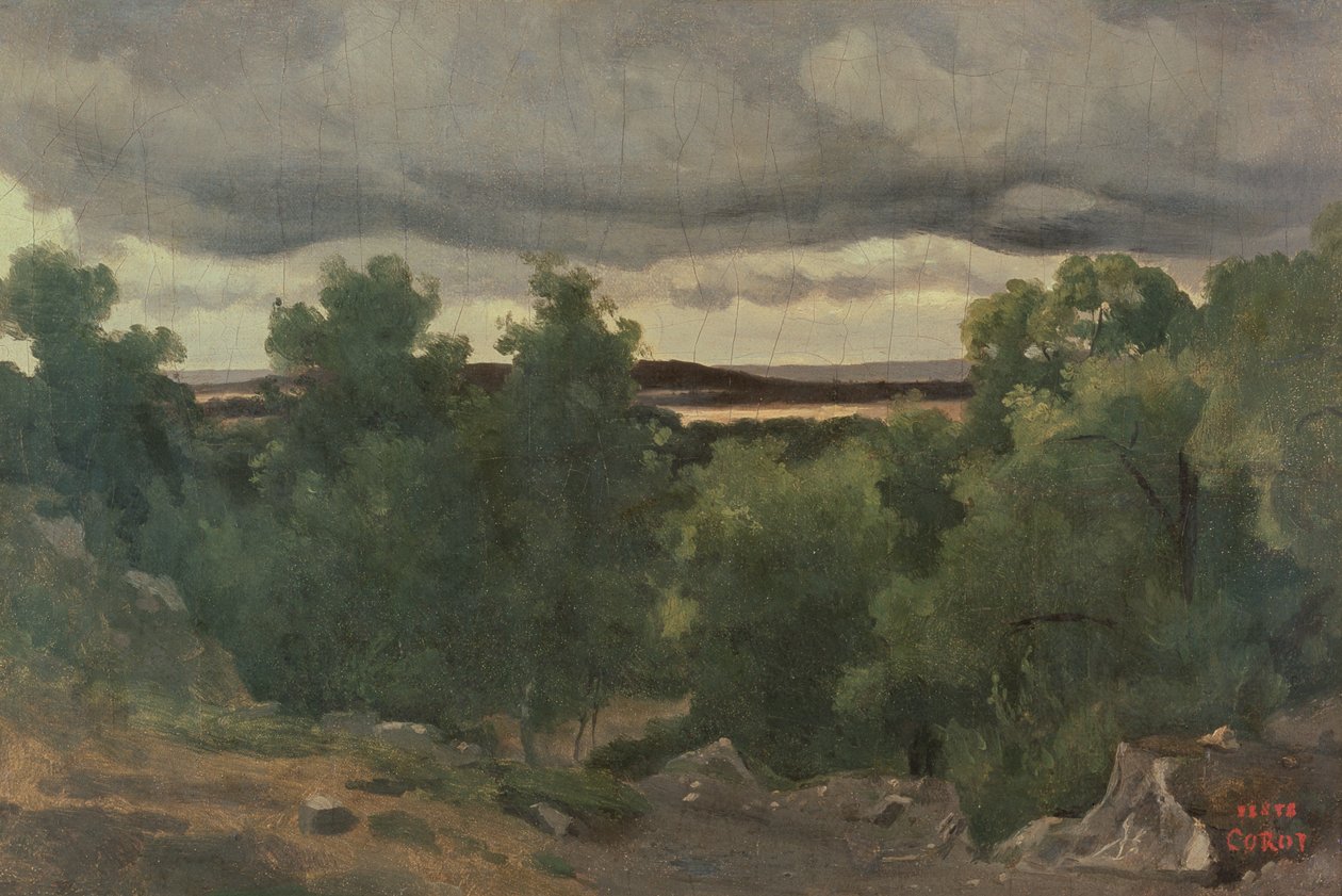 Au Petit Chaville by Jean-Baptiste-Camille Corot