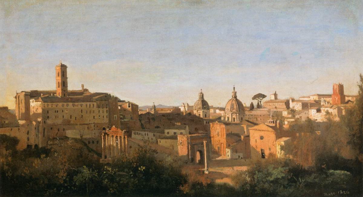 The Forum Seen from the Farnese Gardens by Jean-Baptiste-Camille Corot
