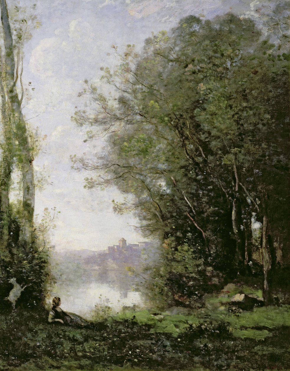 The Goatherd beside the Water by Jean Baptiste Camille Corot