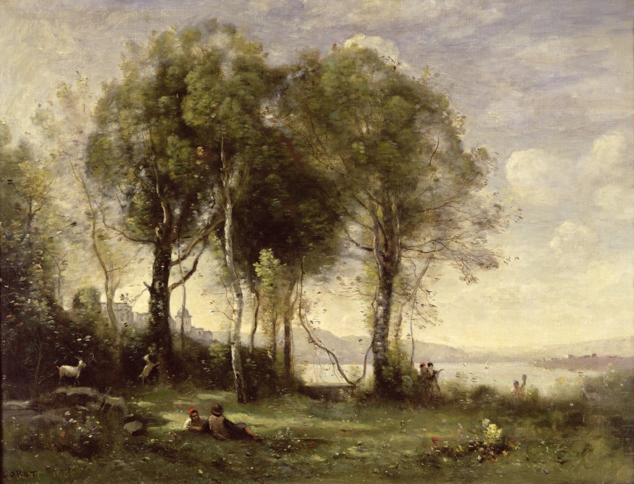 The Goatherds of Castel Gandolfo by Jean-Baptiste-Camille Corot