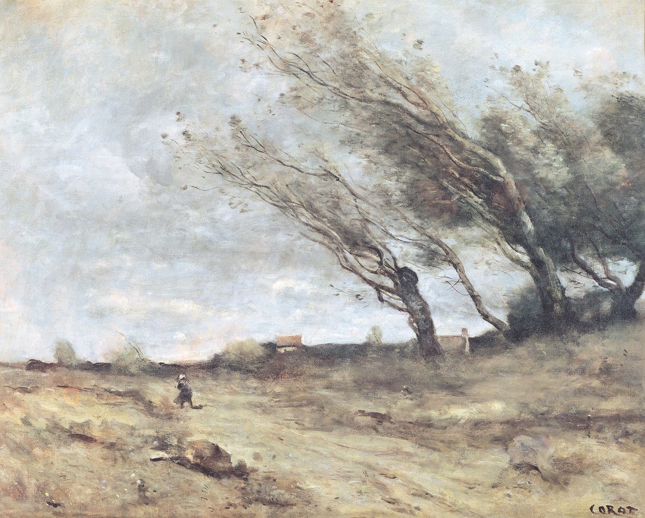 The Gust of Wind, c.1865-70 by Jean-Baptiste-Camille Corot
