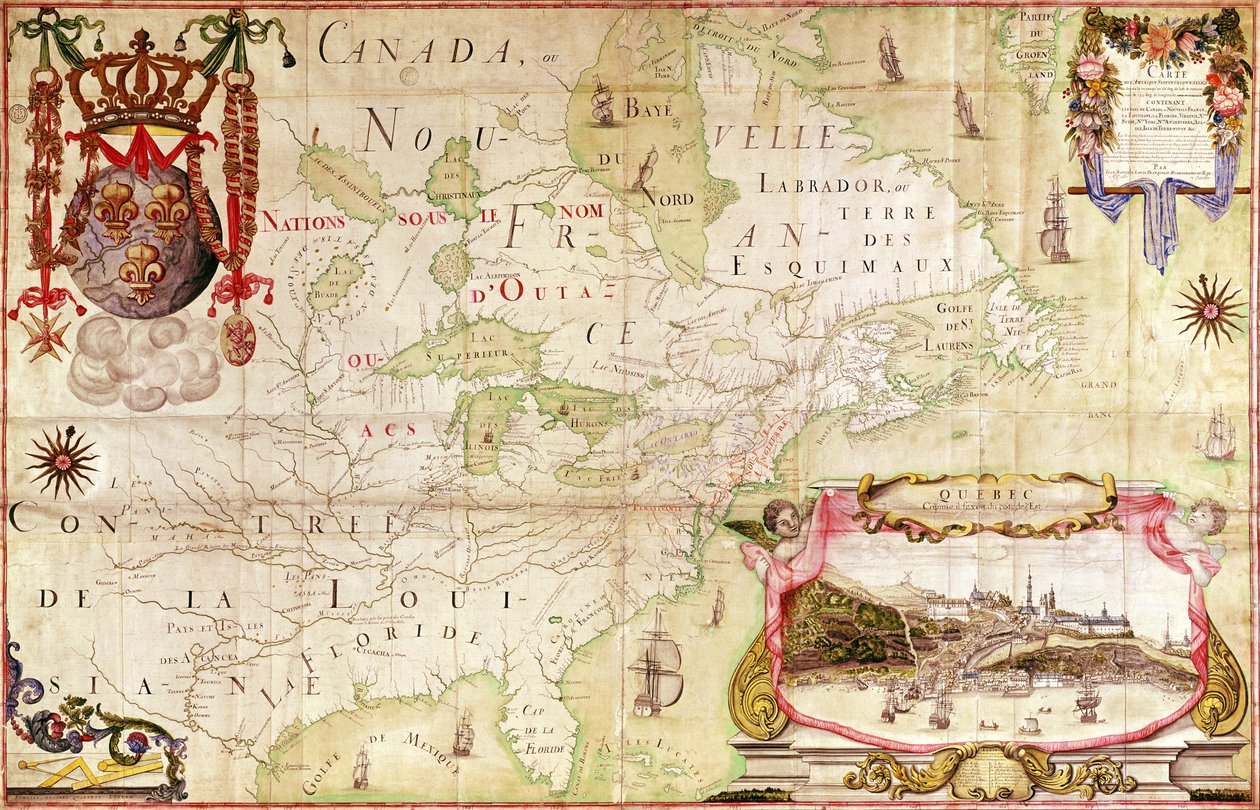 Map of Canada from 'Carte de l'Amerique Septentrionale'