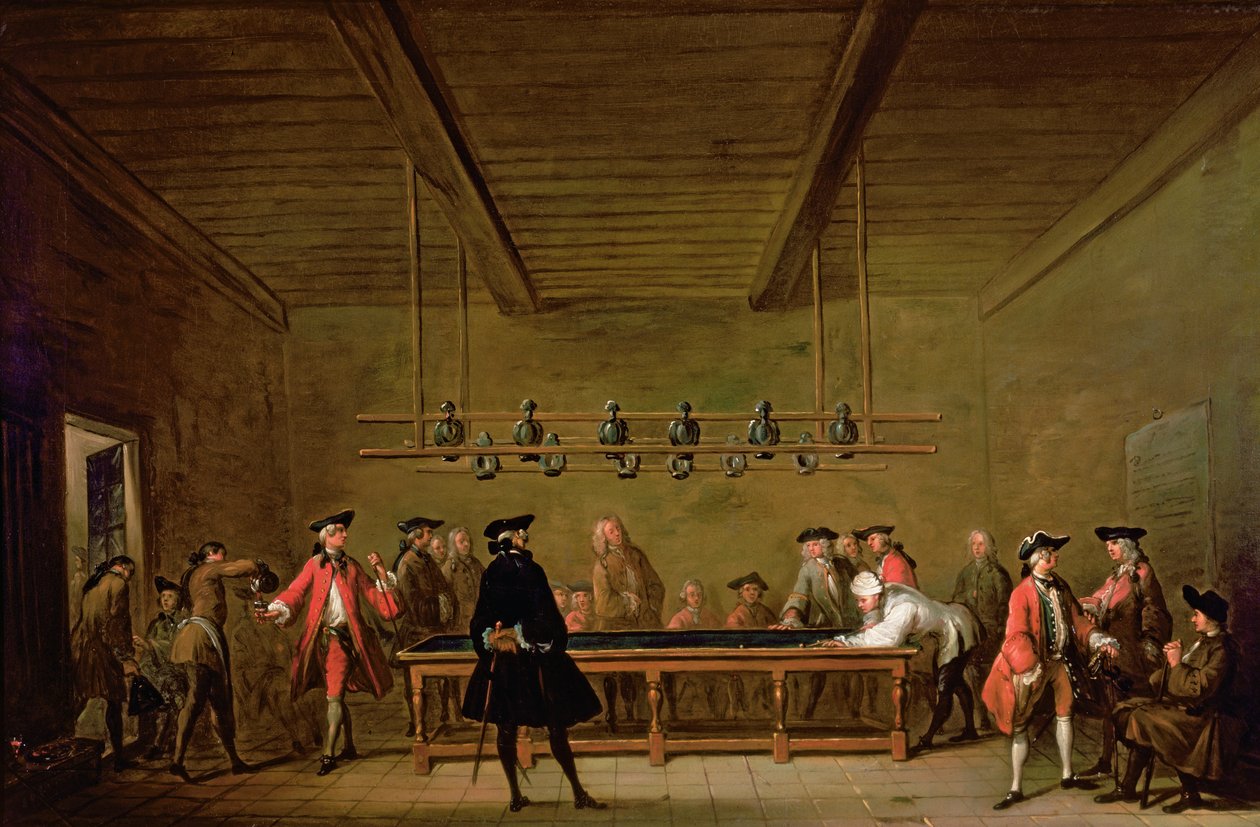 A Game of Billiards by Jean-Baptiste Simeon Chardin