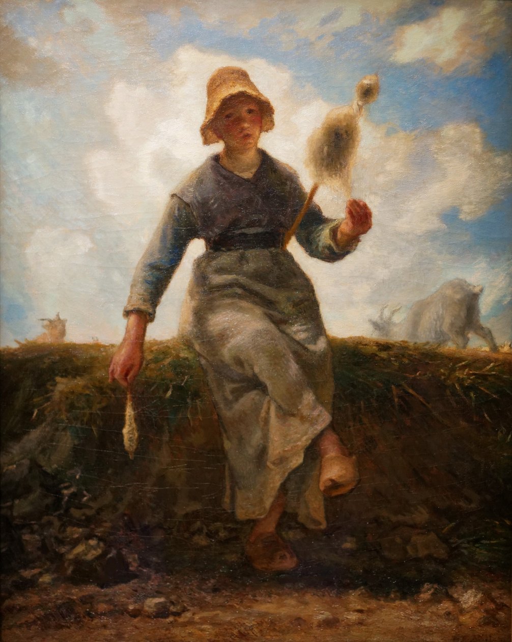 The Spinner, Auvergne Goat Keeper by Jean Francois Millet