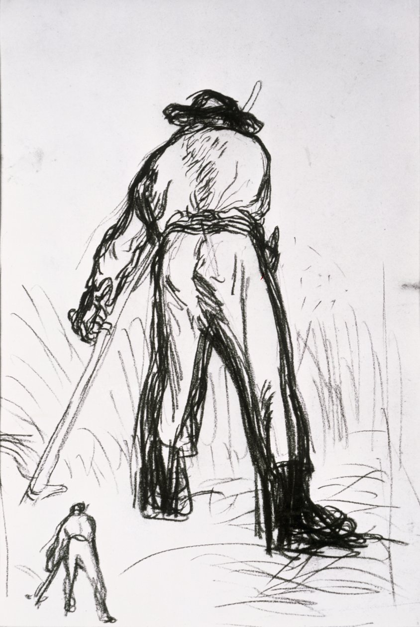 Two Reapers Seen from the Back by Jean-Francois Millet