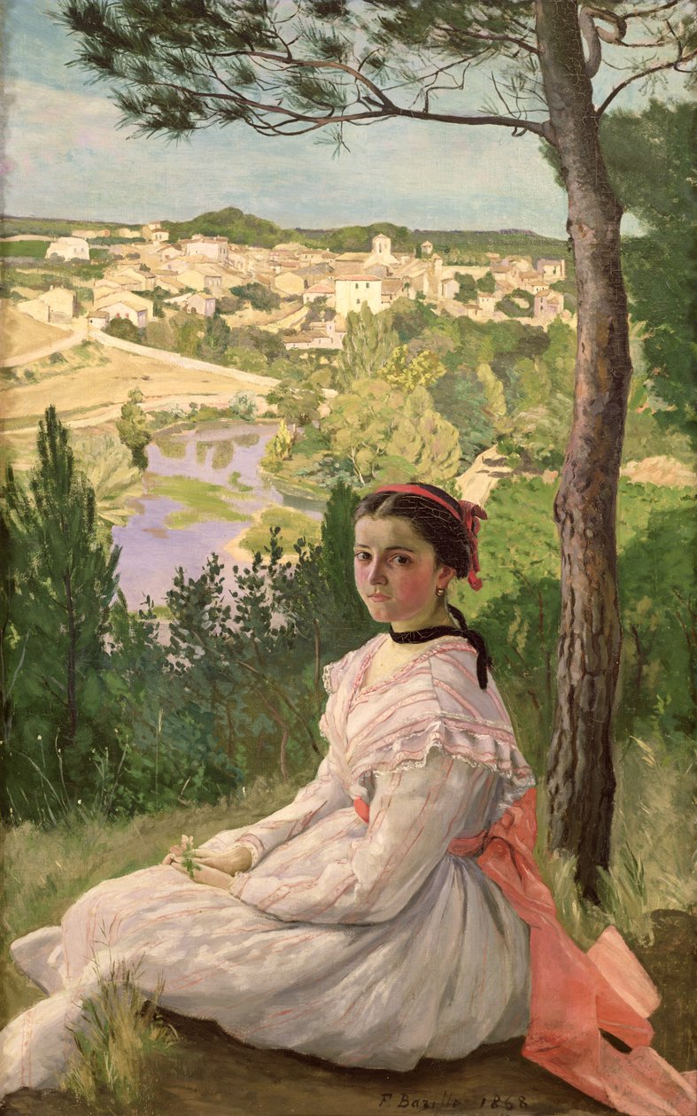 View of the Village, Castelnau, 1868 by Jean Frederic Bazille