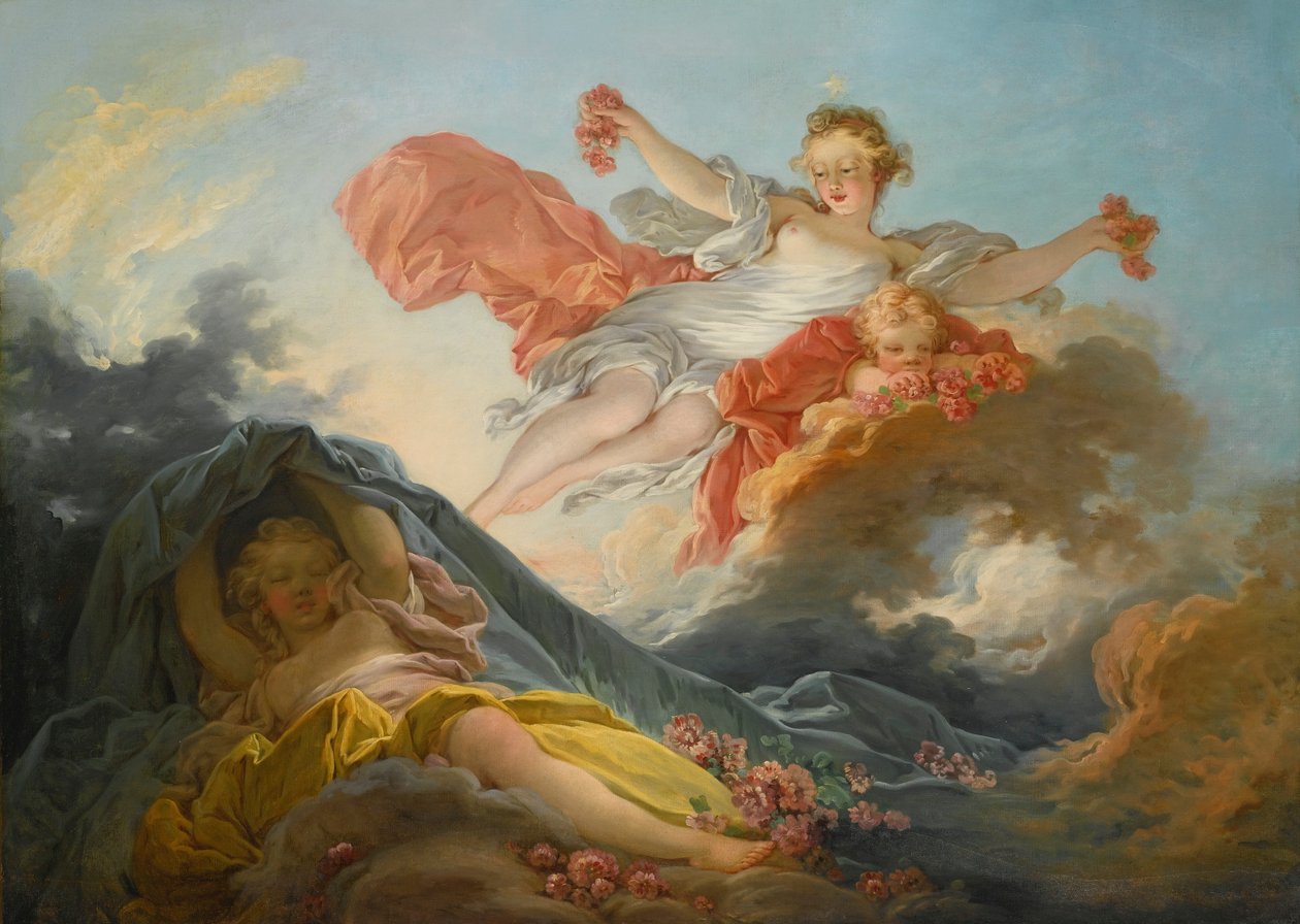 The Goddess Aurora Triumphing Over Night by Jean-Honore Fragonard