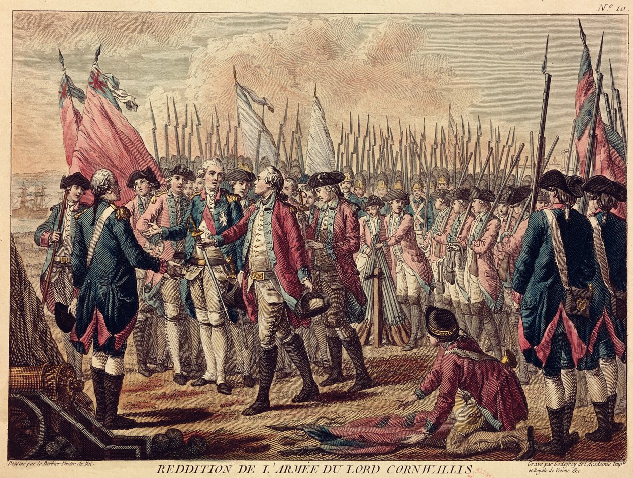 The Surrender of Yorktown, 17th October 1781 by Jean Jacques Francois Le Barbier