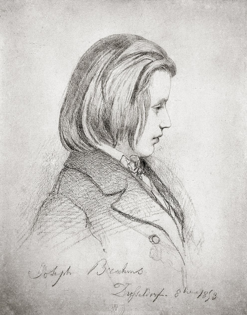 Portrait of Johannes Brahms (1833-97) aged Twenty, 1853 by Jean Joseph Bonaventure Laurens