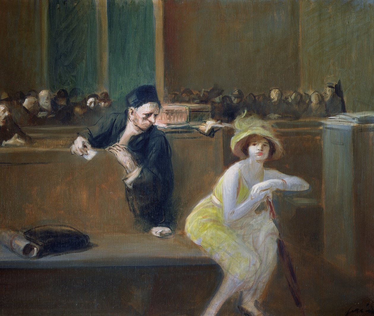 Tribunal scene by Jean-Louis Forain