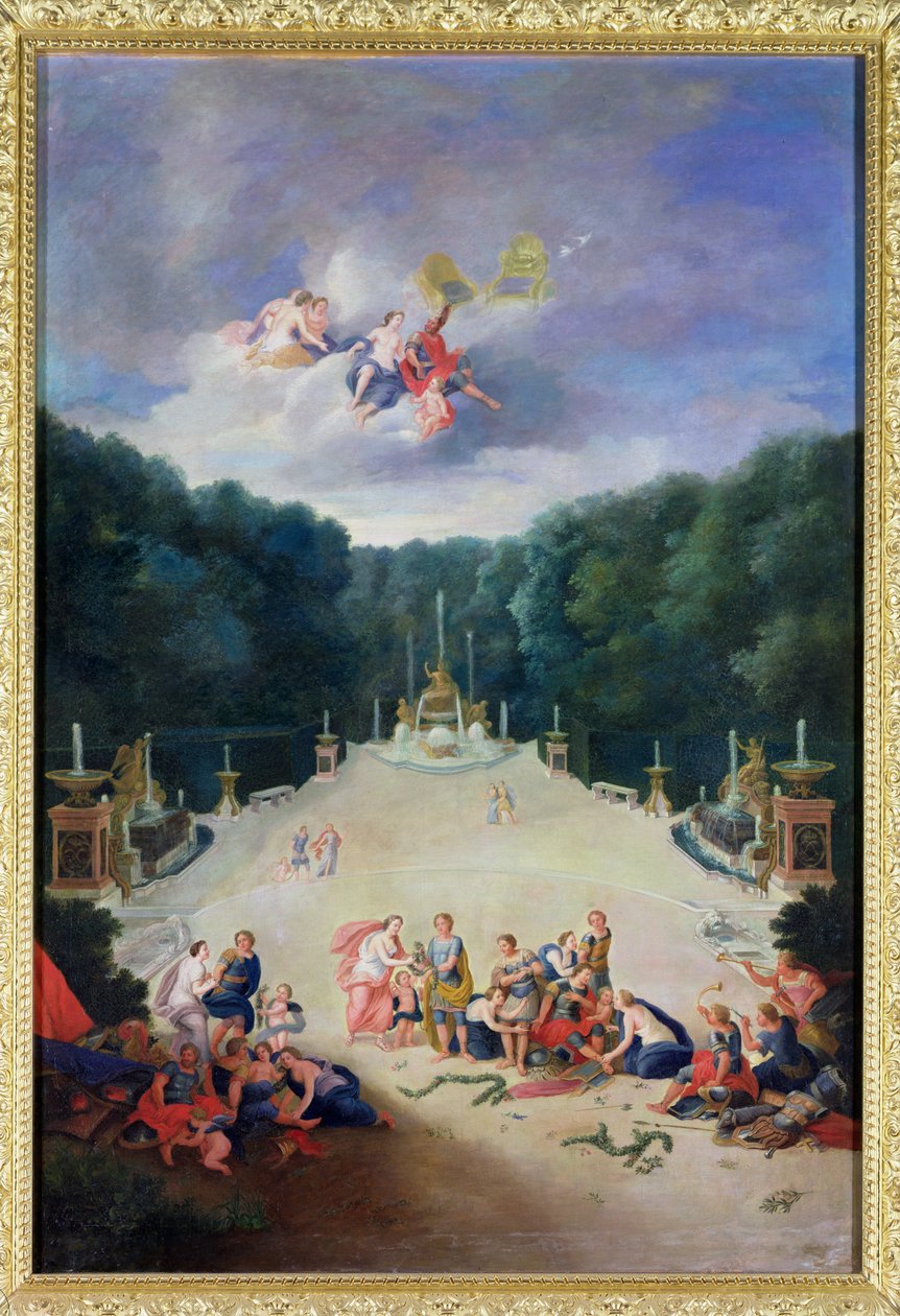 The Groves of Versailles. View of the Arc de Triomphe and France Triumphant with Nymphs Chaining Captives before Venus and Mars by Jean the Younger Cotelle