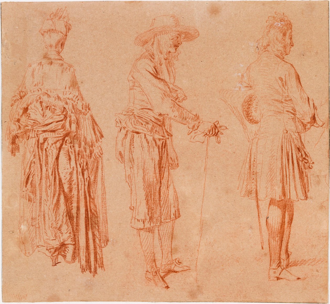 A Lady and Two Gentlemen by Jean-Antoine Watteau